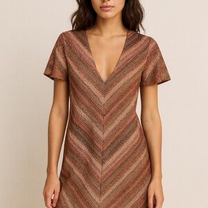 NWT BCBGeneration Brown Chevron Mini Dress